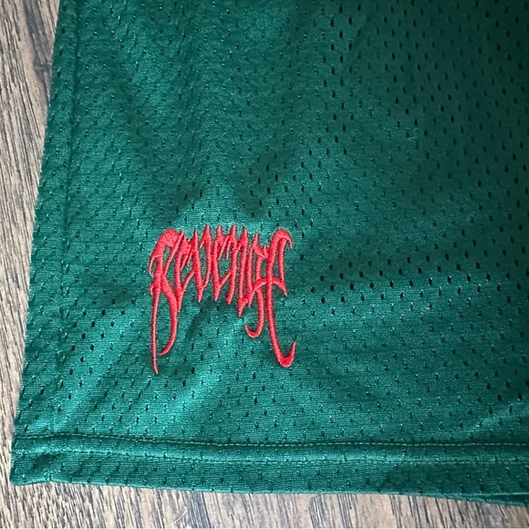 Revenge Mesh Embroidered Shorts - Green - Picture 3 of 5
